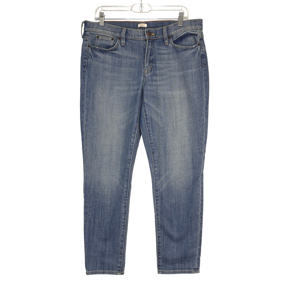 J. Crew Stretch Ankle Jeans Women 31 Blue Medium Wash Slim Straight Denim Casual - Picture 1 of 10